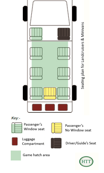 landcruiser & minivans seating plan